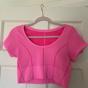 Aerie Bright Pink Ribbed Crop Top